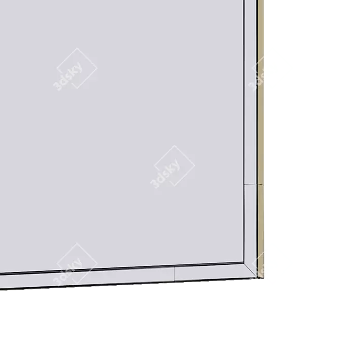 Elegant Black and Gold Wall Mirror 3D model image 3