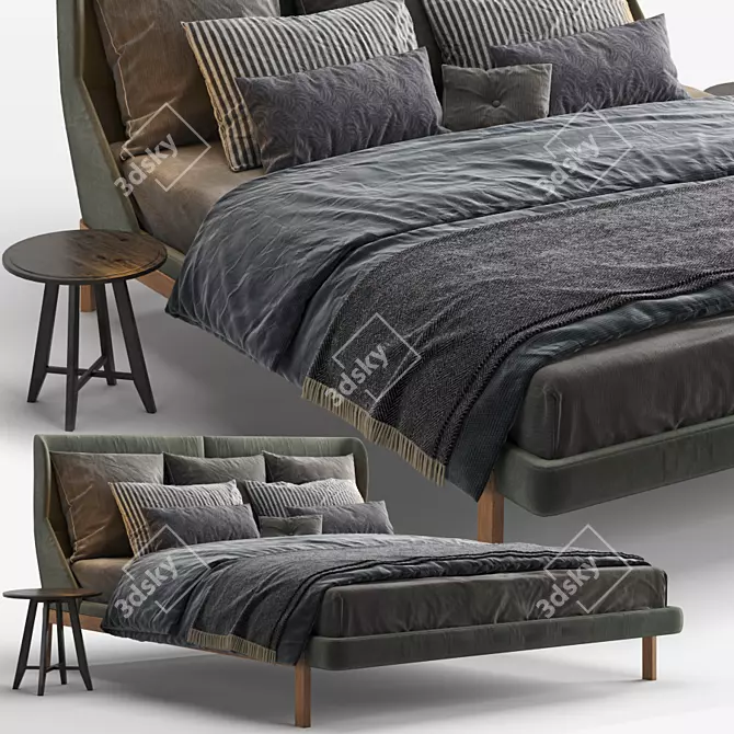 Luxurious Molteni & C Fulham Bed 3D model image 2