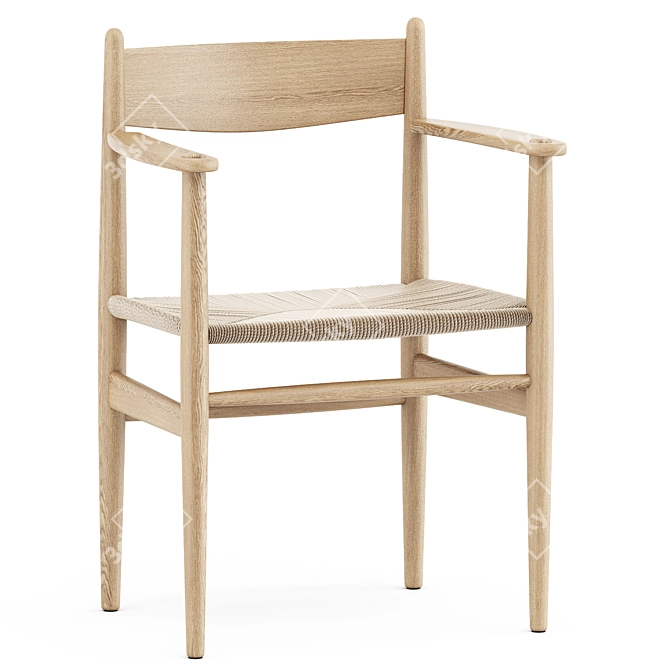 Modern Scandinavian CH36 and CH37 Chairs 3D model image 3