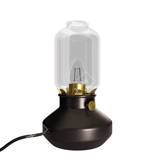 Vintage-Style Kerosene Table Lamp 3D model image 1