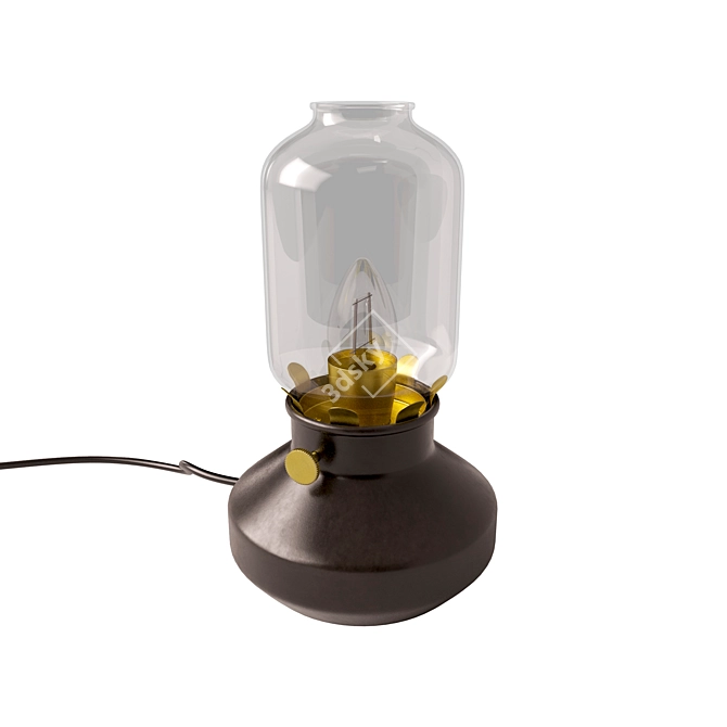 Vintage-Style Kerosene Table Lamp 3D model image 2