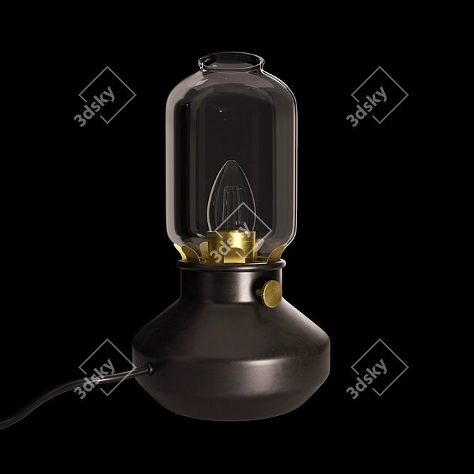 Vintage-Style Kerosene Table Lamp 3D model image 3