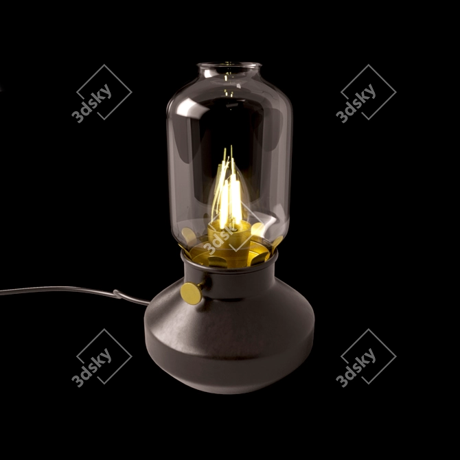 Vintage-Style Kerosene Table Lamp 3D model image 4