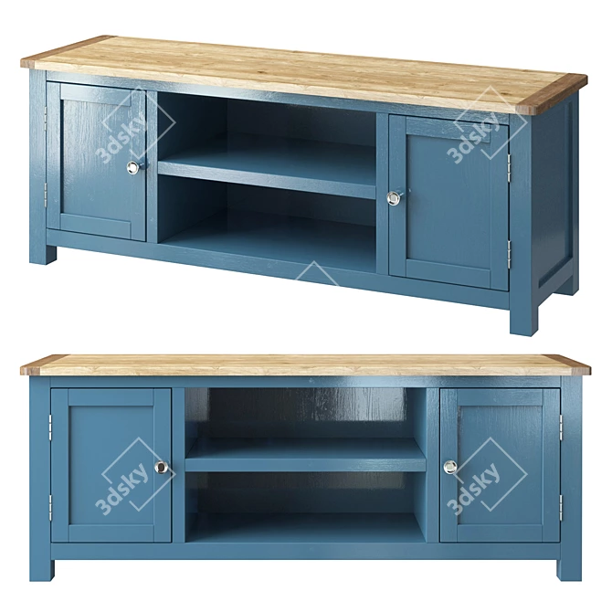 Jules Verne TV Stand with Chest of Drawers - Space-Saving Storage Solution 3D model image 1