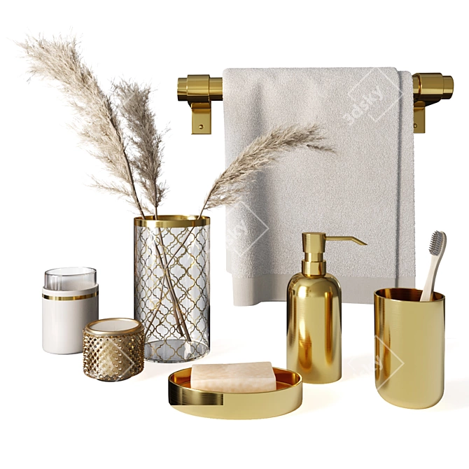 Luxury Bathroom Set by Zara Home 3D model image 1