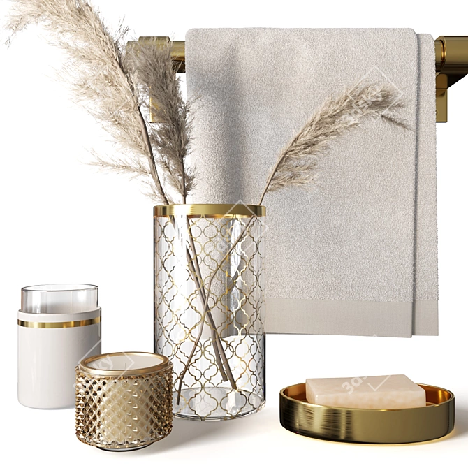 Luxury Bathroom Set by Zara Home 3D model image 2