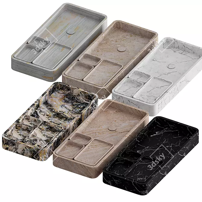 Kreoo Bento: Innovative Marble Sink 3D model image 2