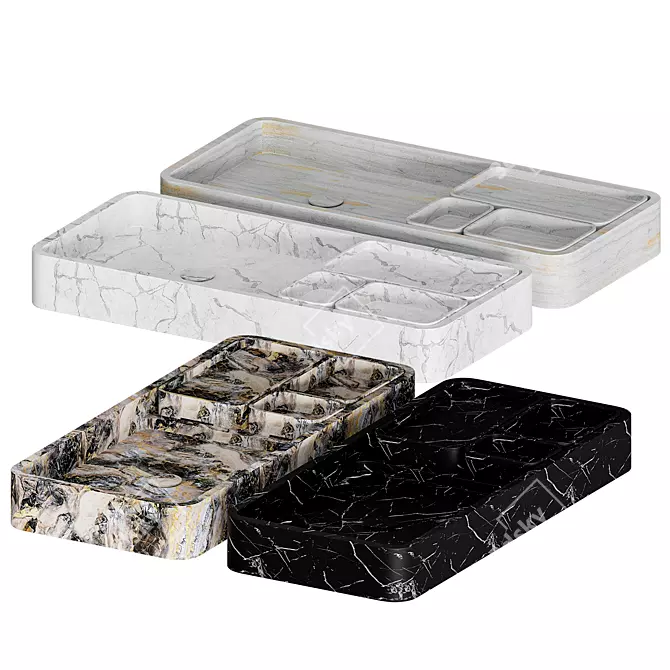 Kreoo Bento: Innovative Marble Sink 3D model image 3