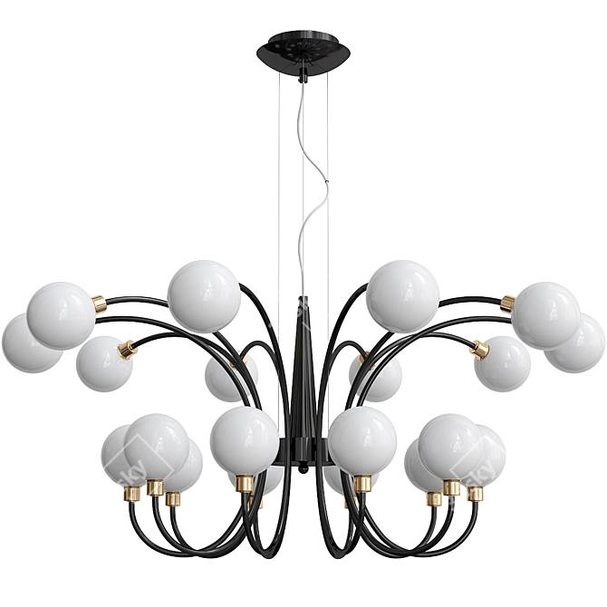 Aida Chandelier: Elegant Illumination with 20 Lights 3D model image 3