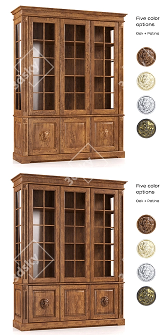 Classic Wood Bookcase: Five Material Options 3D model image 2