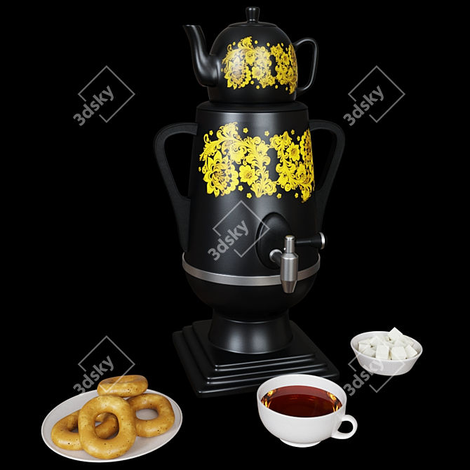 Russian-inspired Samovar for Authentic Tea Experience 3D model image 1