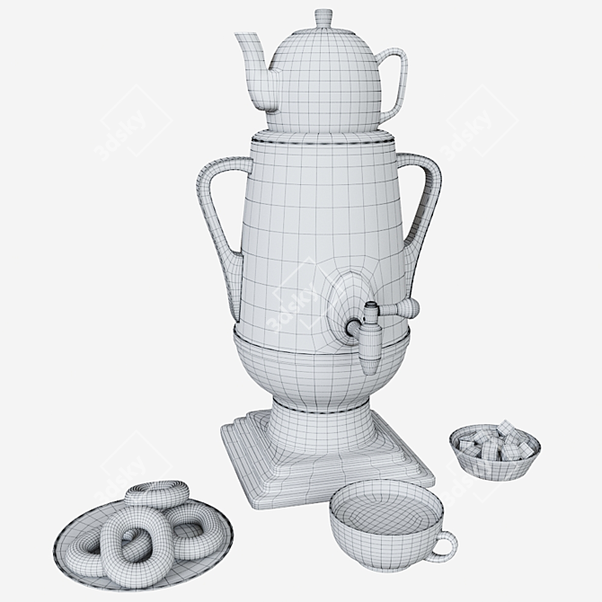Russian-inspired Samovar for Authentic Tea Experience 3D model image 6