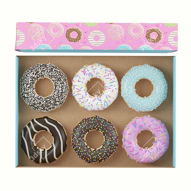 Delicious Donut Box 3D model image 3
