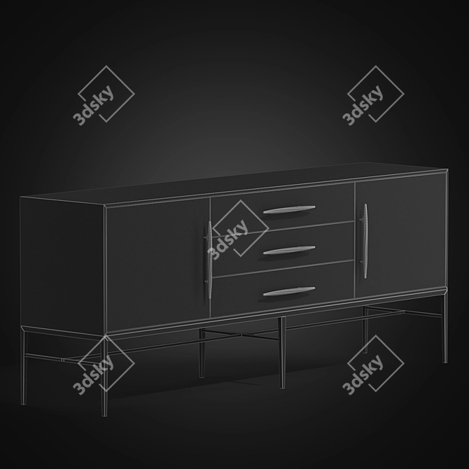 Cascade Entertainment Console: Stylish and Spacious Media Center 3D model image 4