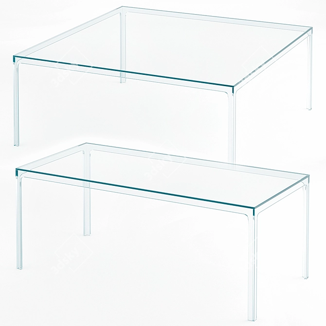 Modern Oscar Glass Table 3D model image 1