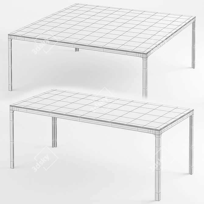 Modern Oscar Glass Table 3D model image 2