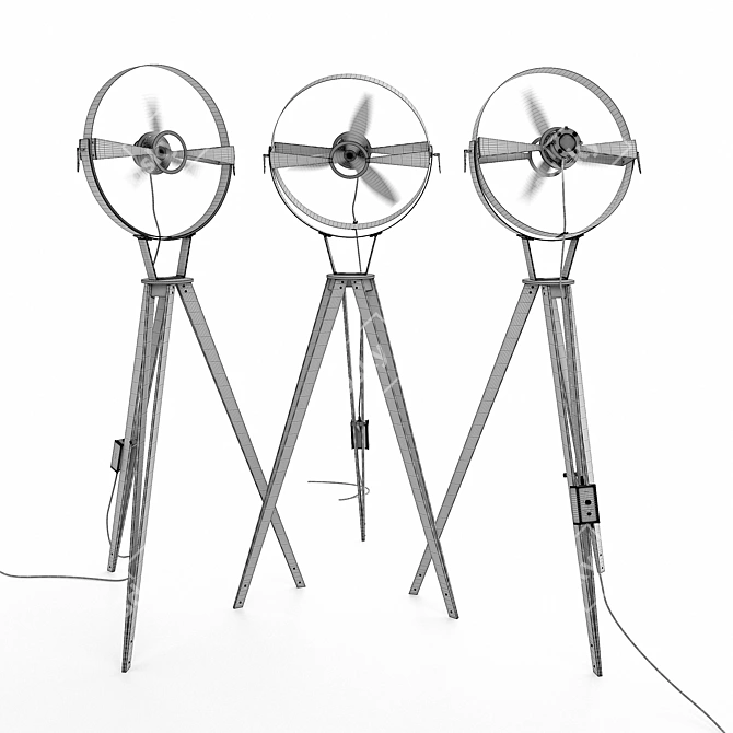 Aura Wooden Blade Fan 3D model image 2