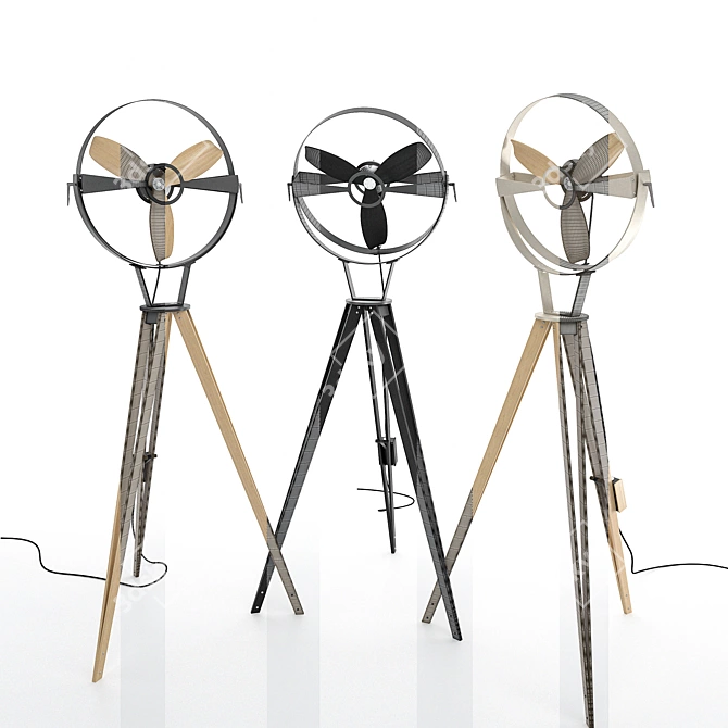 Aura Wooden Blade Fan 3D model image 3