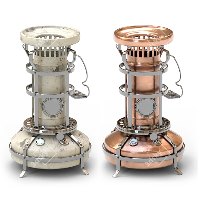 Vintage Oil Heater: Antique Charm for Your Home 3D model image 1