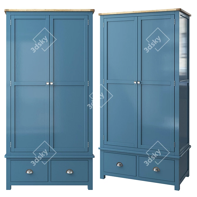 Jules Verne Double Wardrobe with Drawers 3D model image 1