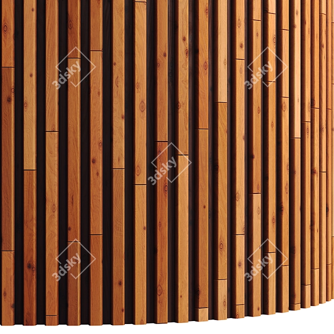 Striped Wood Panel: High-Quality Textures & 3D Files 3D model image 2