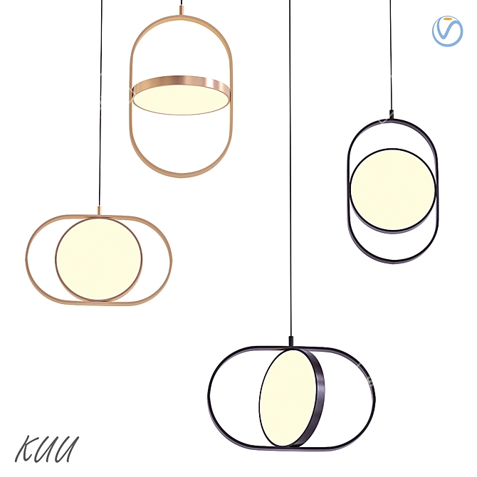  Modern Linear Pendant Light "Kuu 3D model image 1