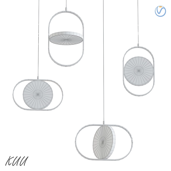  Modern Linear Pendant Light "Kuu 3D model image 2