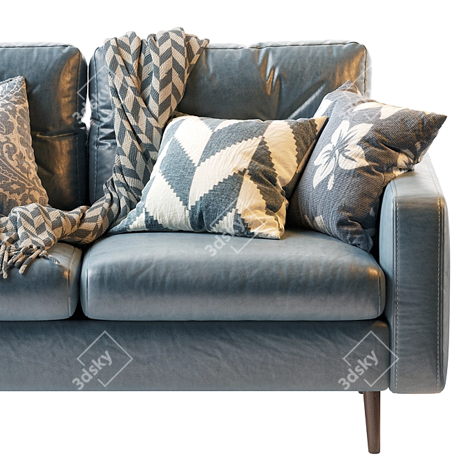 Dins Mini Leather Sofa: Small yet Stylish! 3D model image 3