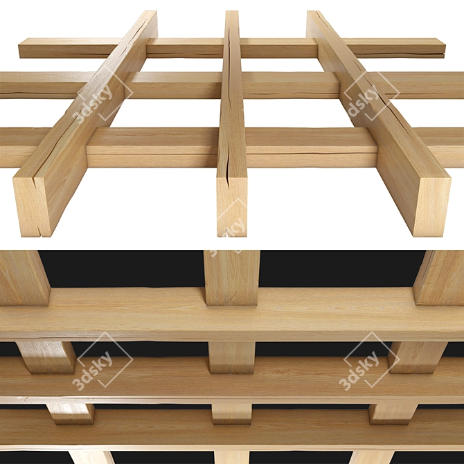 Smooth Wooden Beams 3 for 3D Modeling 3D model image 1