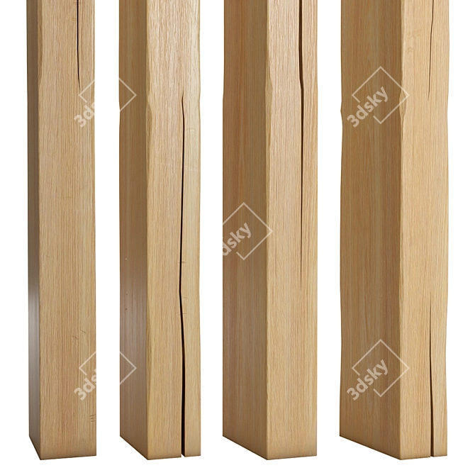 Smooth Wooden Beams 3 for 3D Modeling 3D model image 4