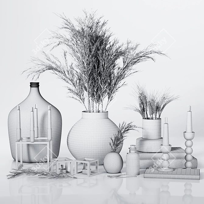 Boho Zen Decor Set 3D model image 5
