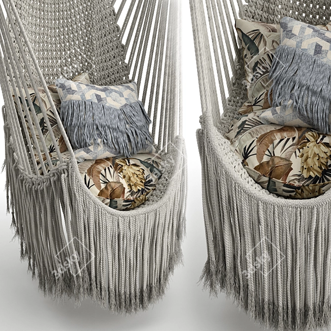 Boho Haven Macrame Swing 3D model image 4