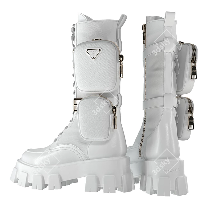 PRADA Monolith Combat Boots 3D model image 2