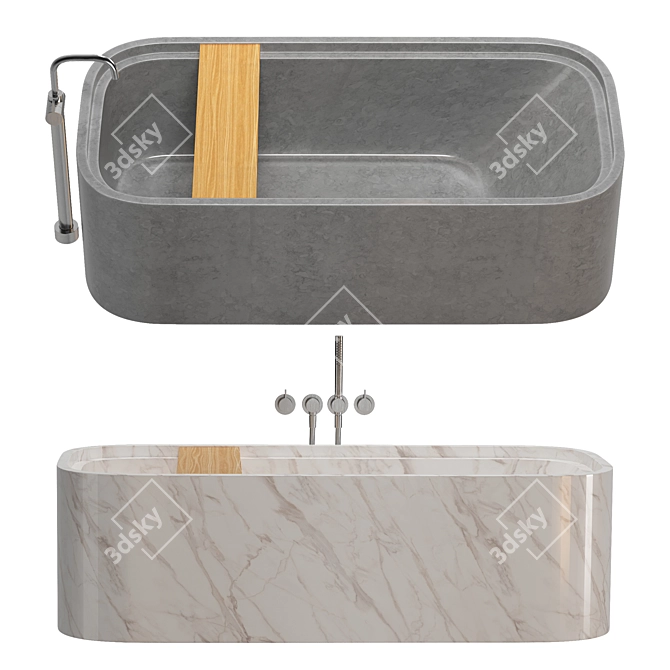 COCOON Bathtub Set: Stylish 3D Model with Multiple Materials & Designs 3D model image 2