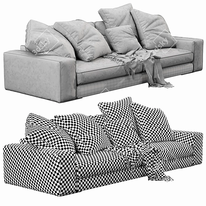 Luxury Verzelloni Holden Leather Sofa 3D model image 4