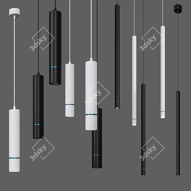 Sleek Crux & Crux Long Lamps 3D model image 1