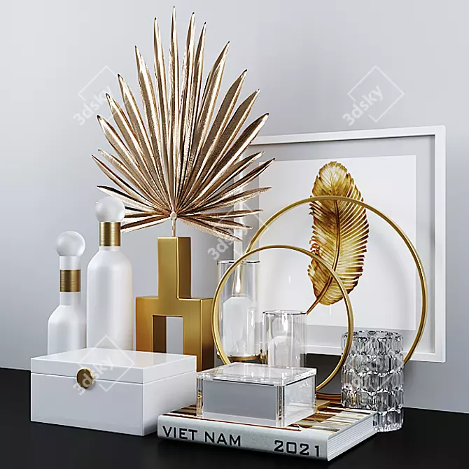Elegant Home Decor Set 3D model image 2