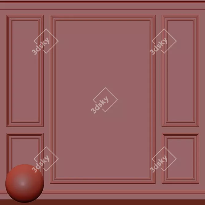 Elegant Molding Decorative Plaster 3D model image 3