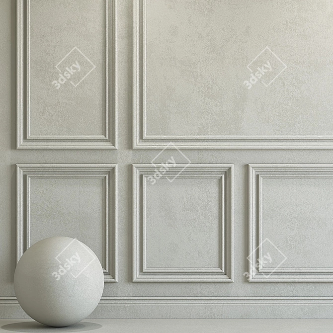 Repose Gray Decorative Plaster with Molding 3D model image 2