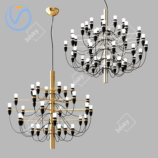 Elegant FLOS Chandelier in Chrome 3D model image 1