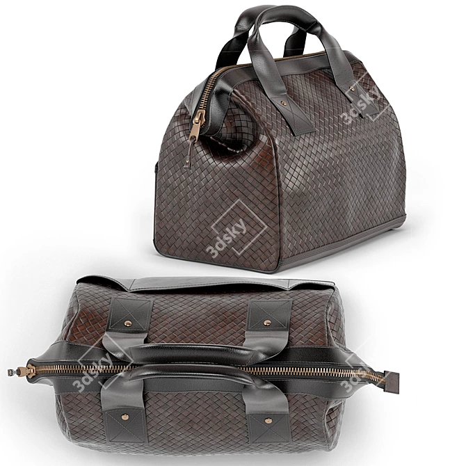 Leather Travel Bag - Polished Elegance 3D model image 3