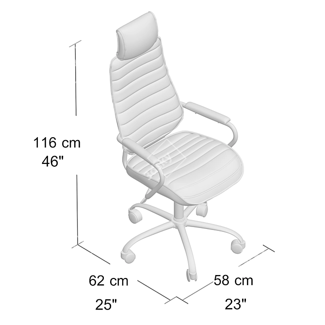 QZY-41H Office Chair: Stylish, Comfortable, and Durable 3D model image 5