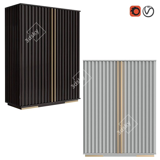 Elegance Relevo Cabinet 3D model image 1