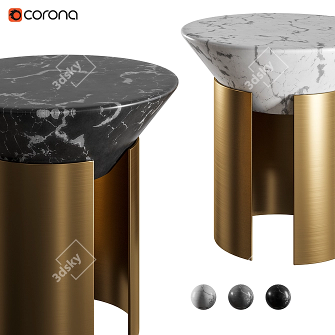 Cosmo Marble Cone Table 3D model image 2