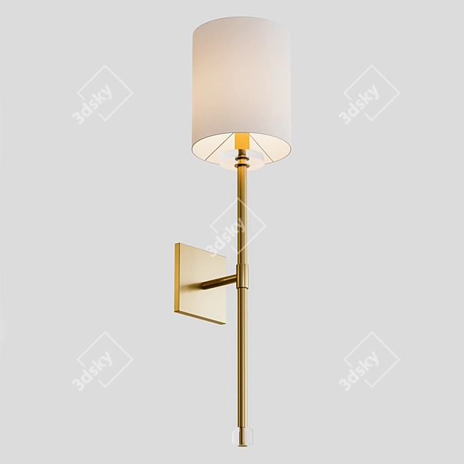 Dixie Brass Fabric Glass Sconce 3D model image 3