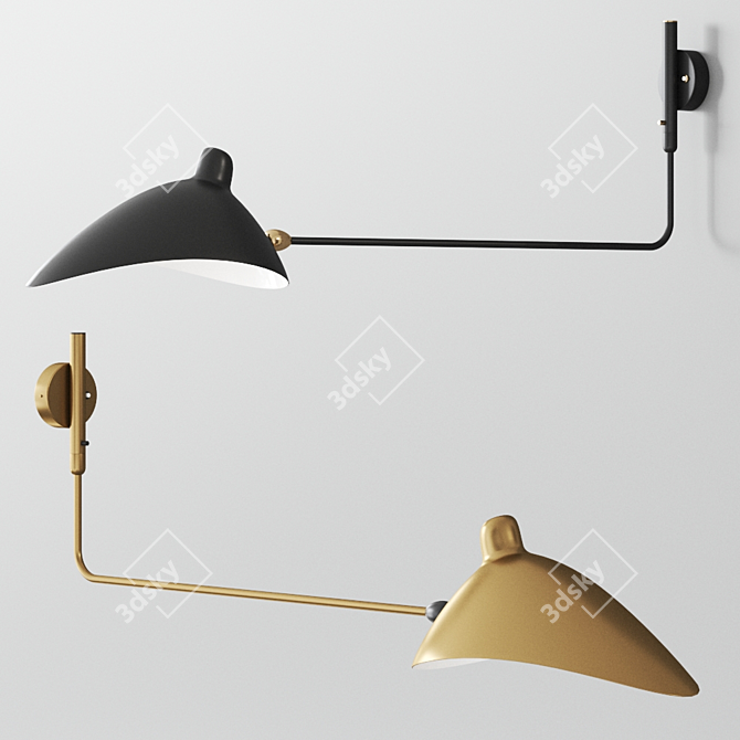 Serge Mouille AP1BD Wall Sconce 3D model image 1