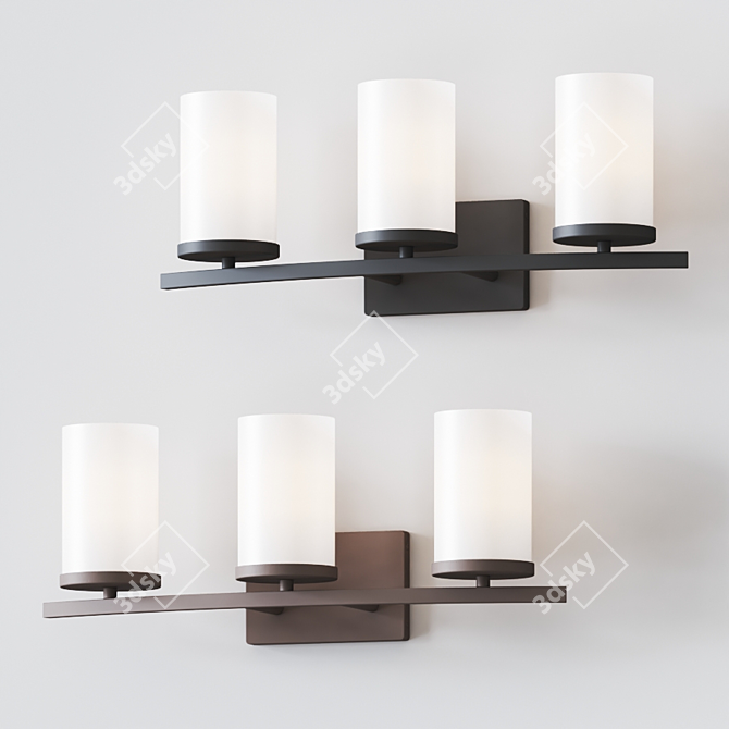 Elegant Crosby 3-Light Sconce 3D model image 2