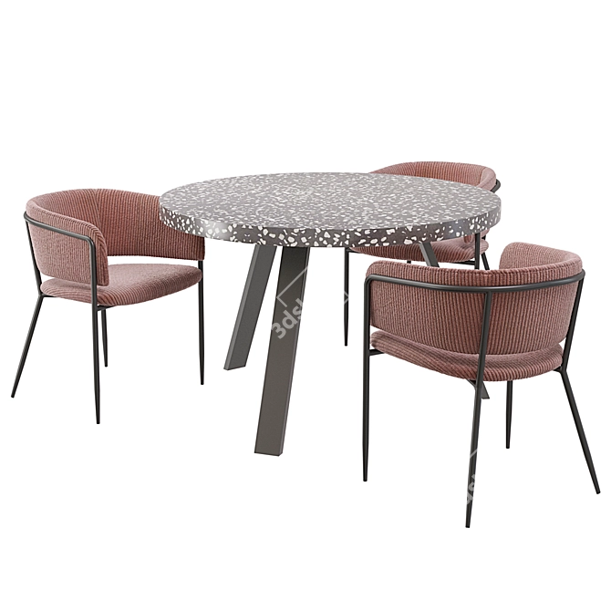 Modern Terrazzo Dining Set | Kave Home 3D model image 2