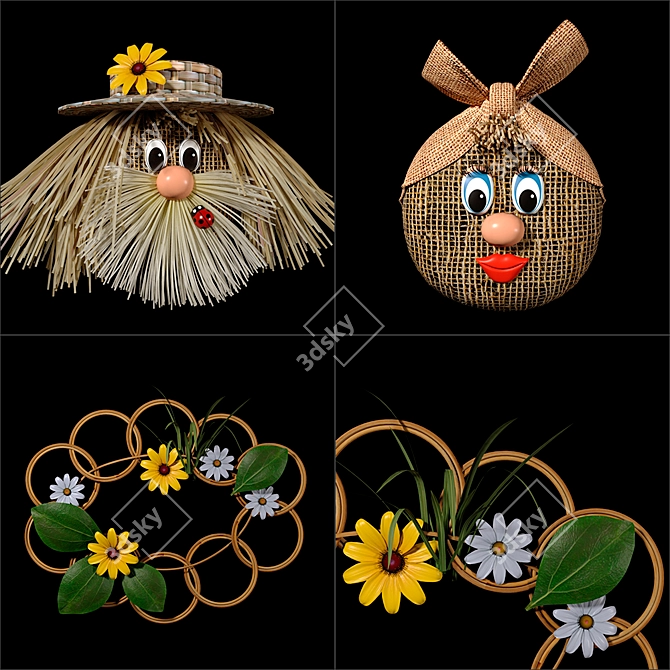 Vintage Family Wall Decor 3D model image 2