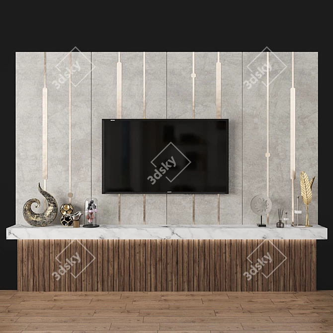 Modern TV Wall Unit 3D model image 1